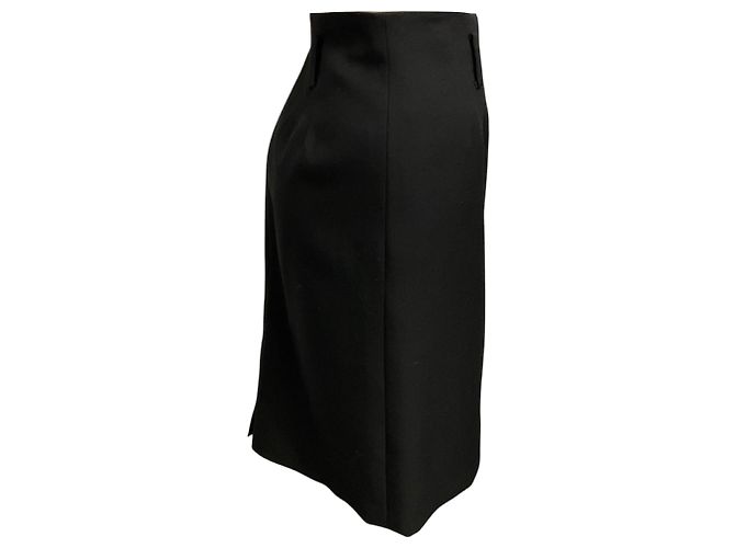 Falda lápiz Prada en gabardina de lana negra - vista 2