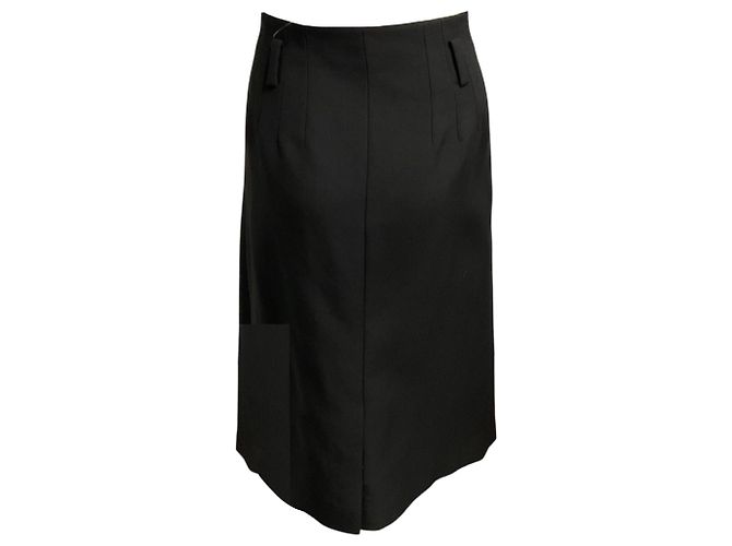 Falda lápiz Prada en gabardina de lana negra - vista 3