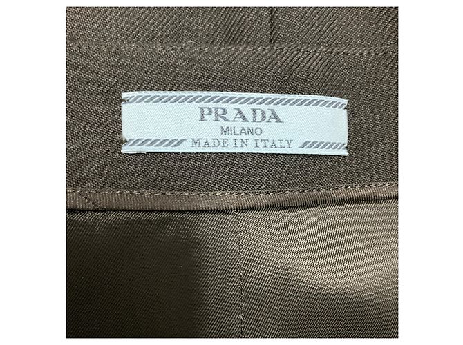 Falda lápiz Prada en gabardina de lana negra - vista 4