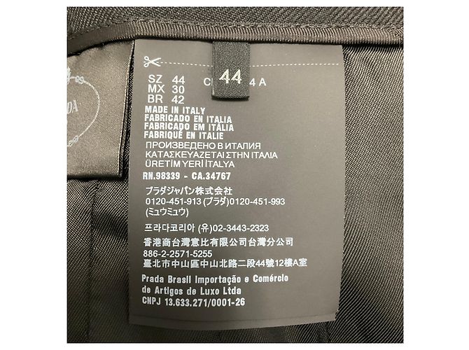 Falda lápiz Prada en gabardina de lana negra - vista 5