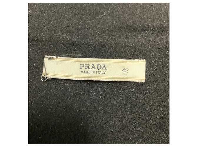 Saia Prada em lã e angorá preta com acabamento em pele de vison - vista 4