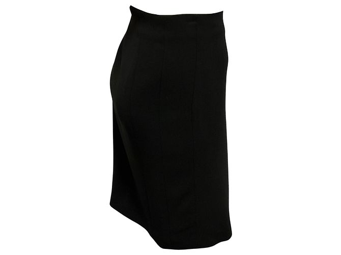 Saia lápis de lã com riscas Black / Ivory Fendi - vista 2