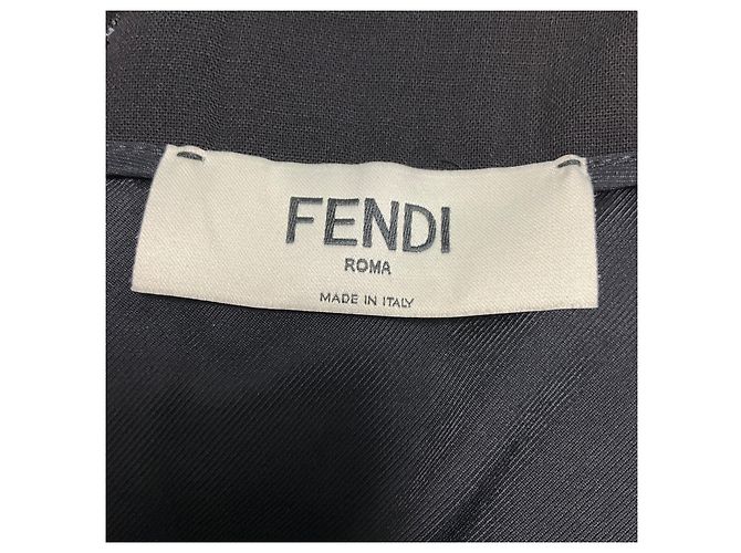 Saia lápis de lã com riscas Black / Ivory Fendi - vista 4