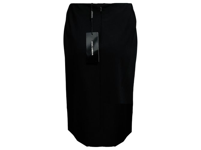 Falda lápiz clásica de lana elástica negra Dolce & Gabbana - vista 3