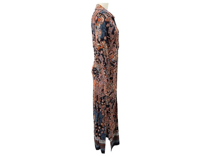 Autre Marque Cara Cara Blue Cascade Paisley Ruched Shirley Kleid - Ansicht 2