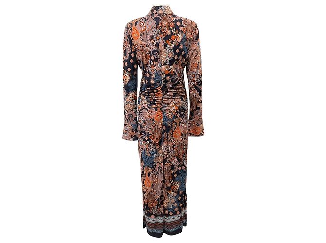 Autre Marque Cara Cara Blue Cascade Paisley Ruched Shirley Kleid - Ansicht 3