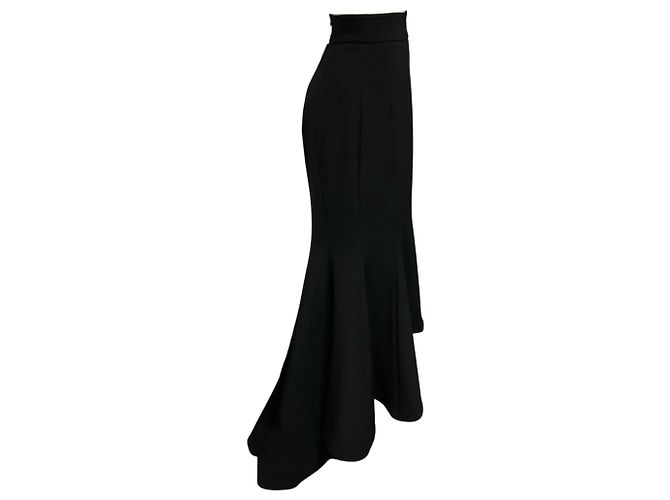 Alexandre Vauthier schwarzer High-Waisted High-Low Maxi-Rock aus Krepp mit ausgestelltem Saum - Ansicht 2