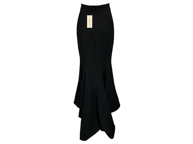 Alexandre Vauthier schwarzer High-Waisted High-Low Maxi-Rock aus Krepp mit ausgestelltem Saum - Ansicht 3