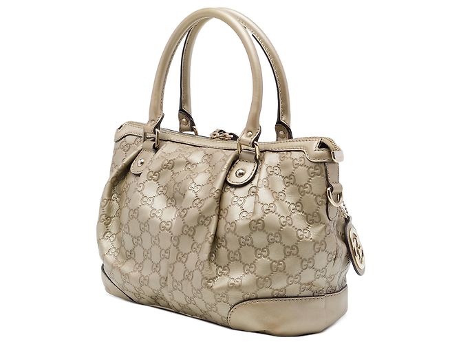 Borsa Satchel Gucci Guccissima Sukey Oro - vista 2