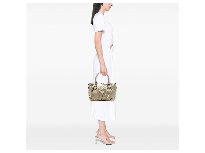 Borsa Satchel Gucci Guccissima Sukey Oro - vista 6