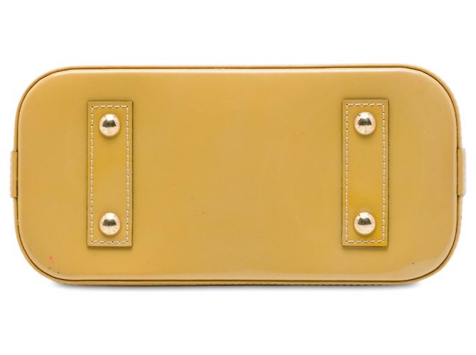 Borsa Louis Vuitton Monogram Vernis Alma BB Gialla - vista 3
