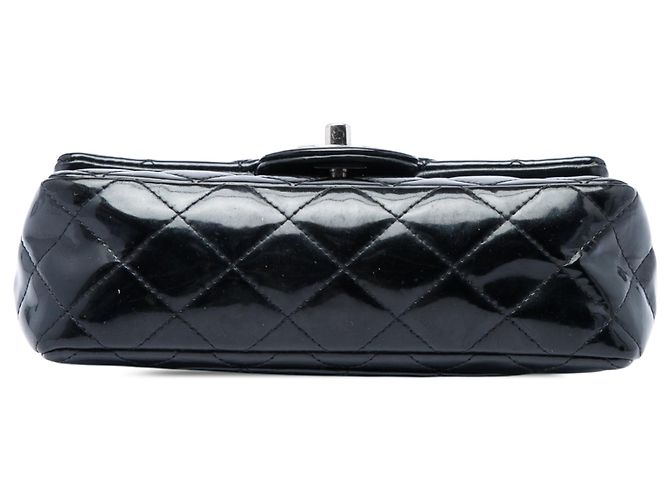 Chanel Mini Rectangular Classic Patent Single Flap Crossbody Bag Schwarz - Ansicht 3