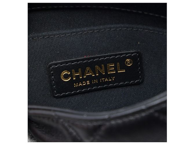 Borsa a tracolla Chanel Mini Quilted Lambskin con catena laccata nera - vista 5