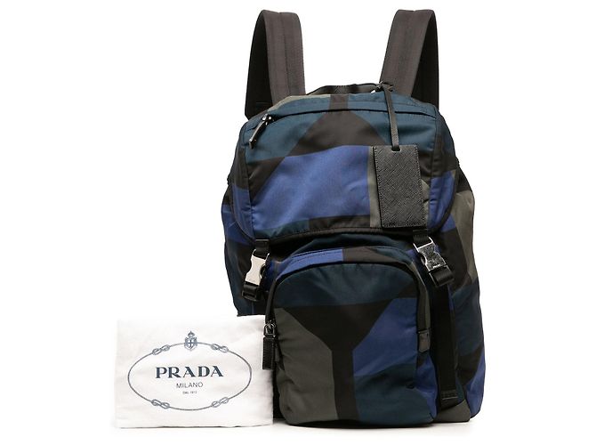 Prada Tessuto geometrischer Rucksack schwarz - Ansicht 6