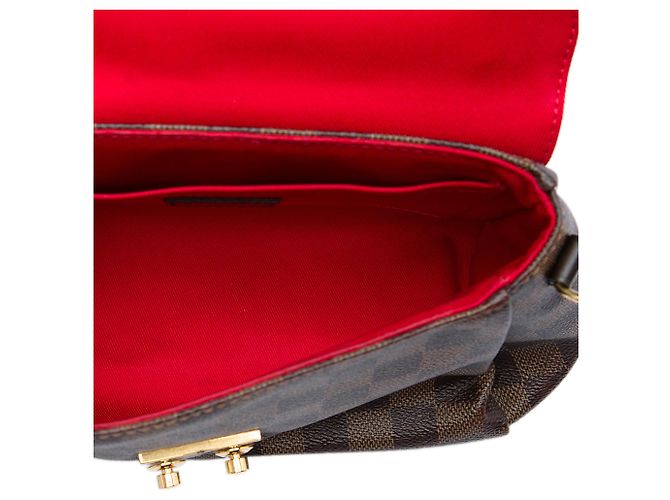 Borsa Louis Vuitton Damier Ebene Croisette Marrone - vista 4