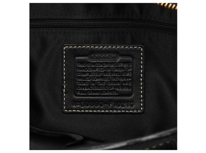 Coach Borsa Tote Hamptons in pelle martellata nera F10213 - vista 11