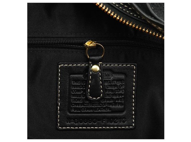 Coach Borsa Tote Hamptons in pelle martellata nera F10213 - vista 12
