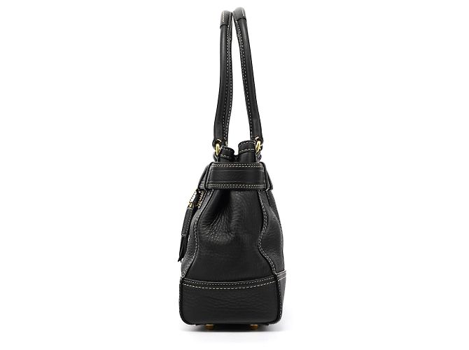 Coach Borsa Tote Hamptons in pelle martellata nera F10213 - vista 2