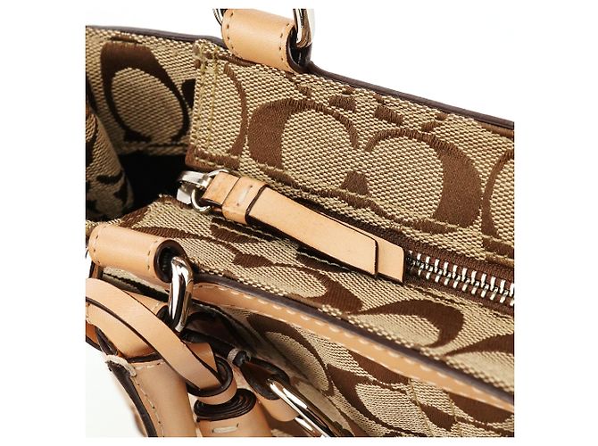 Coach Borsa Tote Hamptons Signature 8K06 Beige Tan - vista 11