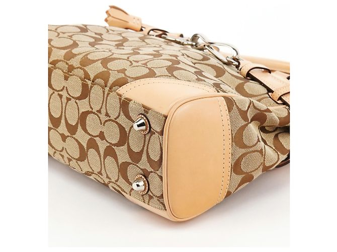 Coach Borsa Tote Hamptons Signature 8K06 Beige Tan - vista 9