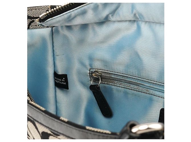 Coach Borsa Tote F17726 Grey Black Signature Canvas - vista 12