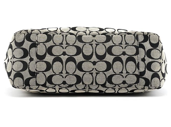 Coach Borsa Tote F17726 Grey Black Signature Canvas - vista 4