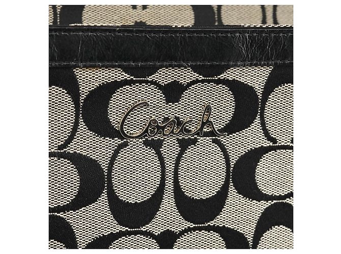 Coach Borsa Tote F17726 Grey Black Signature Canvas - vista 5