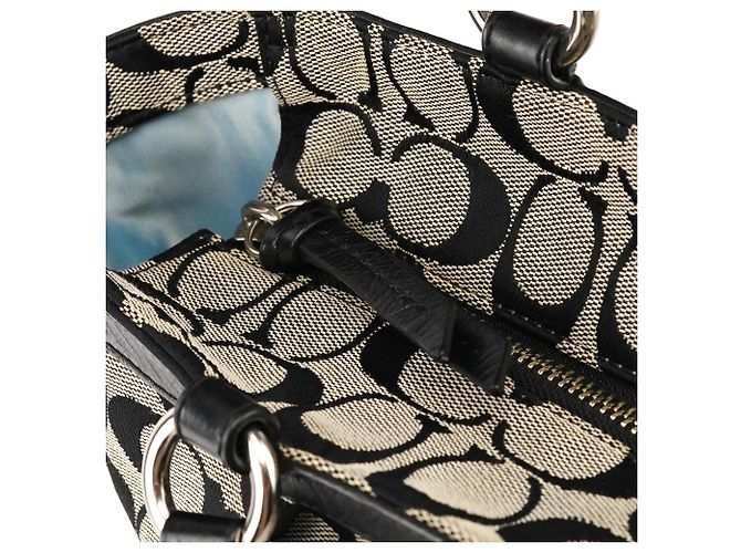 Coach Borsa Tote F17726 Grey Black Signature Canvas - vista 6