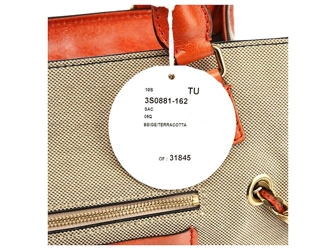 Chloé Borsa Tote in tela e pelle beige e marrone - vista 13