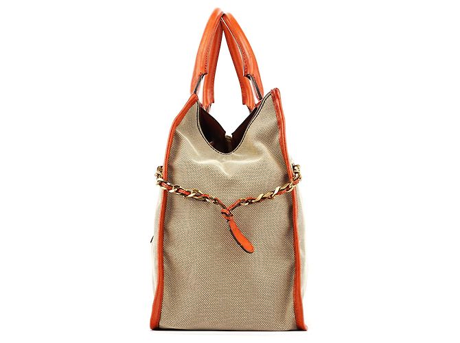 Chloé Borsa Tote in tela e pelle beige e marrone - vista 2
