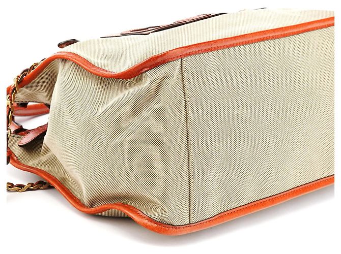 Chloé Borsa Tote in tela e pelle beige e marrone - vista 9