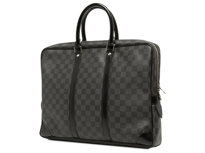 Borsa da Lavoro Louis Vuitton Damier Graphite Porte Documents Voyage PM Nera - vista 2