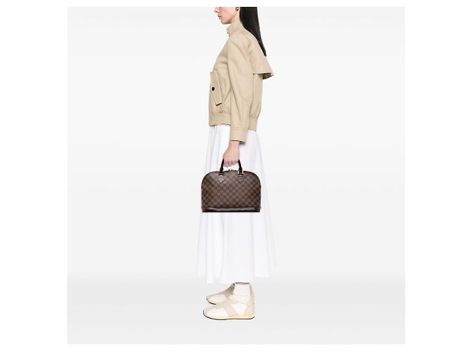 Borsa a mano Louis Vuitton Damier Ebene Alma PM Marrone - vista 6