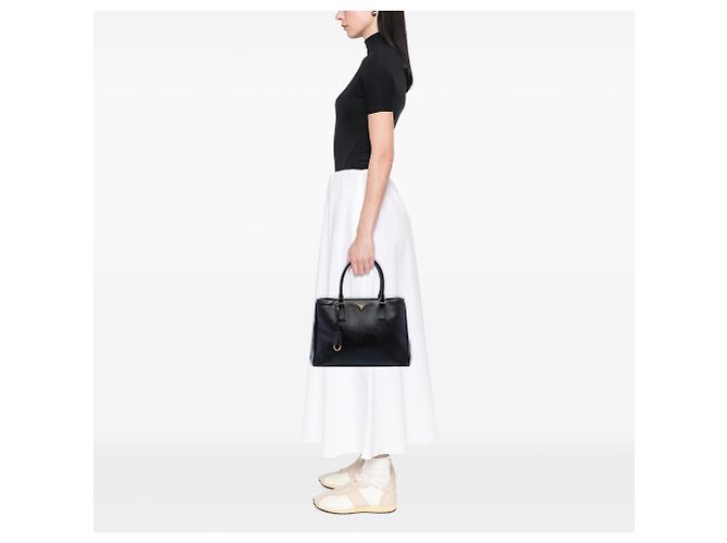 Tote Prada Medium Saffiano Lux Gardeners Nero - vista 6