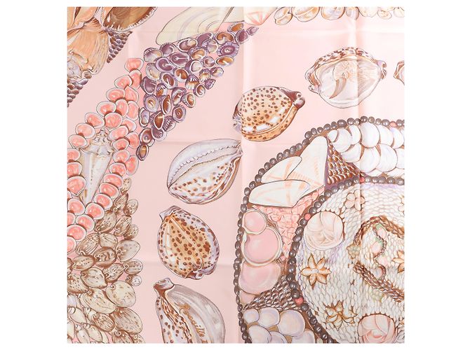 Hermès Carré 90 "Rocaille shells" Lenço de seda em Rosa - vista 6