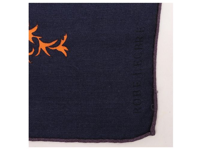 Hermès Carré Géant "Robe Legere" Kaschmir x Seide Tuch in Navy Blue - Ansicht 20