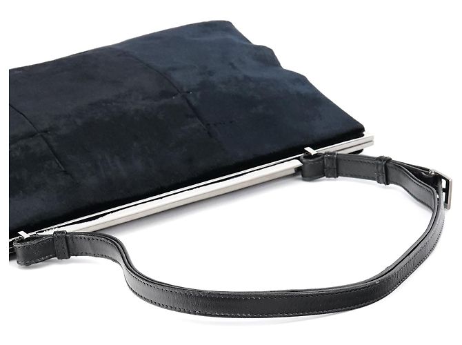 Gucci Borsa a spalla e pochette 2000 in velluto nero - vista 11