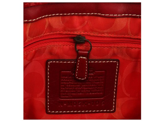 Coach Borsa a tracolla in paglia Legacy 105 Beige Burgundy - vista 11