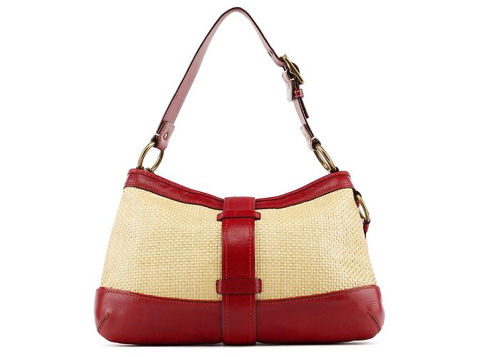 Coach Borsa a tracolla in paglia Legacy 105 Beige Burgundy - vista 3