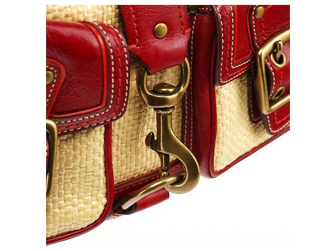 Coach Borsa a tracolla in paglia Legacy 105 Beige Burgundy - vista 5