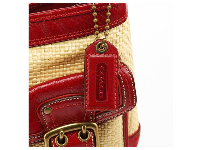 Coach Borsa a tracolla in paglia Legacy 105 Beige Burgundy - vista 6