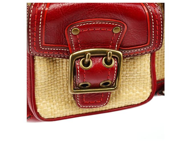 Coach Borsa a tracolla in paglia Legacy 105 Beige Burgundy - vista 7