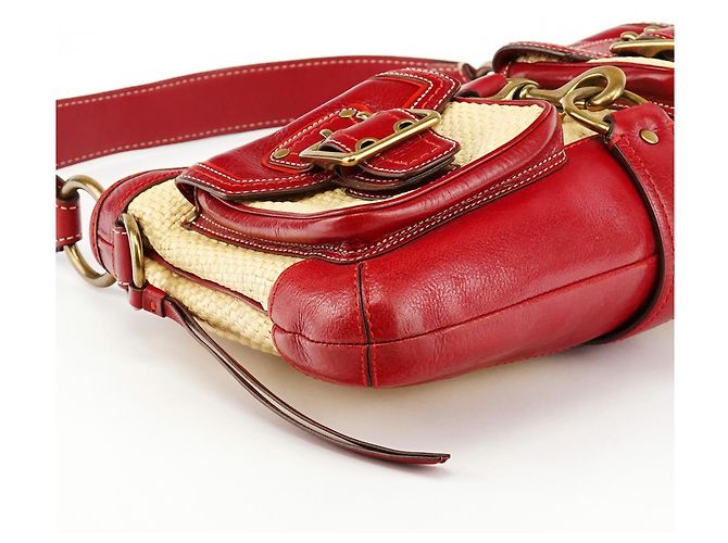 Coach Borsa a tracolla in paglia Legacy 105 Beige Burgundy - vista 8