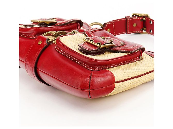 Coach Borsa a tracolla in paglia Legacy 105 Beige Burgundy - vista 9