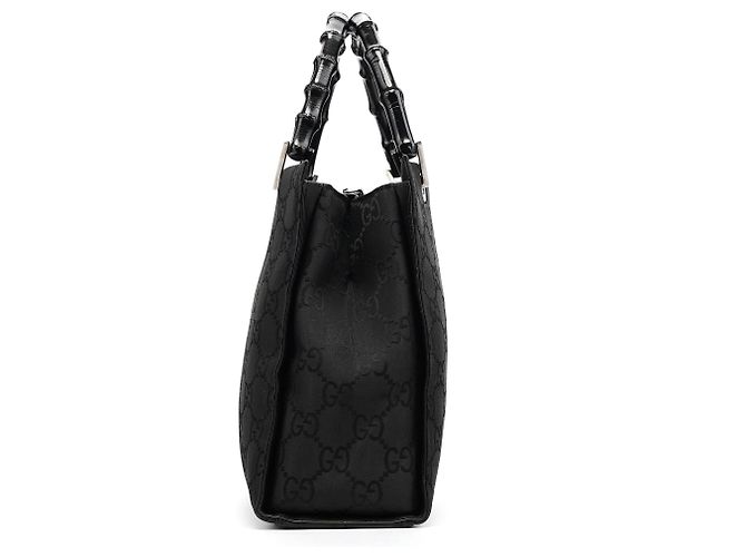 Gucci Borsa Tote Diana Bamboo 001 1016 in nylon GG nero - vista 2