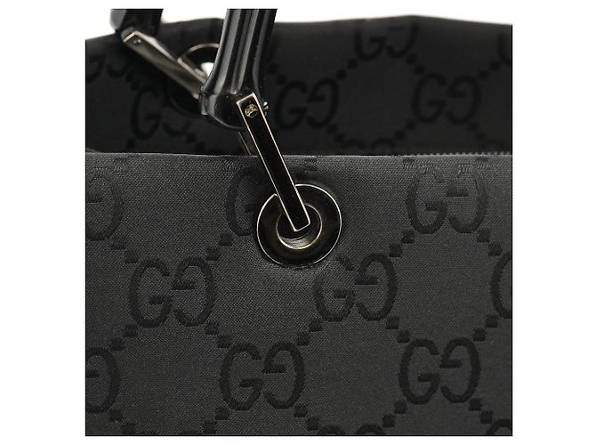 Gucci Borsa Tote Diana Bamboo 001 1016 in nylon GG nero - vista 5