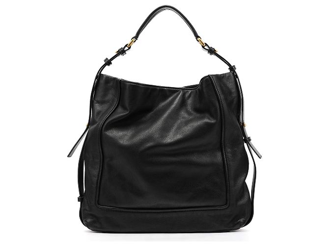 Marc by Marc Jacobs Borsa a tracolla hobo in pelle nera con chiusura a rotazione - vista 3