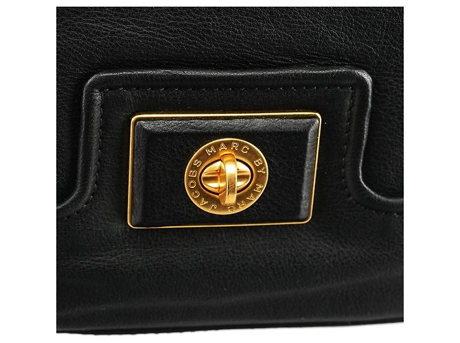 Marc by Marc Jacobs Borsa a tracolla hobo in pelle nera con chiusura a rotazione - vista 5