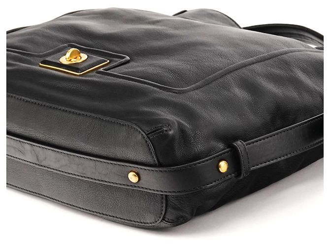 Marc by Marc Jacobs Borsa a tracolla hobo in pelle nera con chiusura a rotazione - vista 7