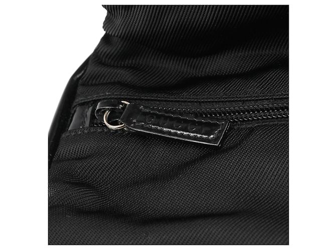Bamboo Gucci 000 0166 Borsa in nylon nero con manico in bambù - vista 7